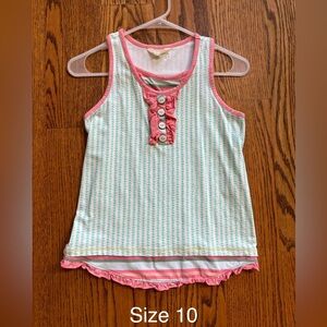 MATILDA JANE tank turquoise and pink sz 10